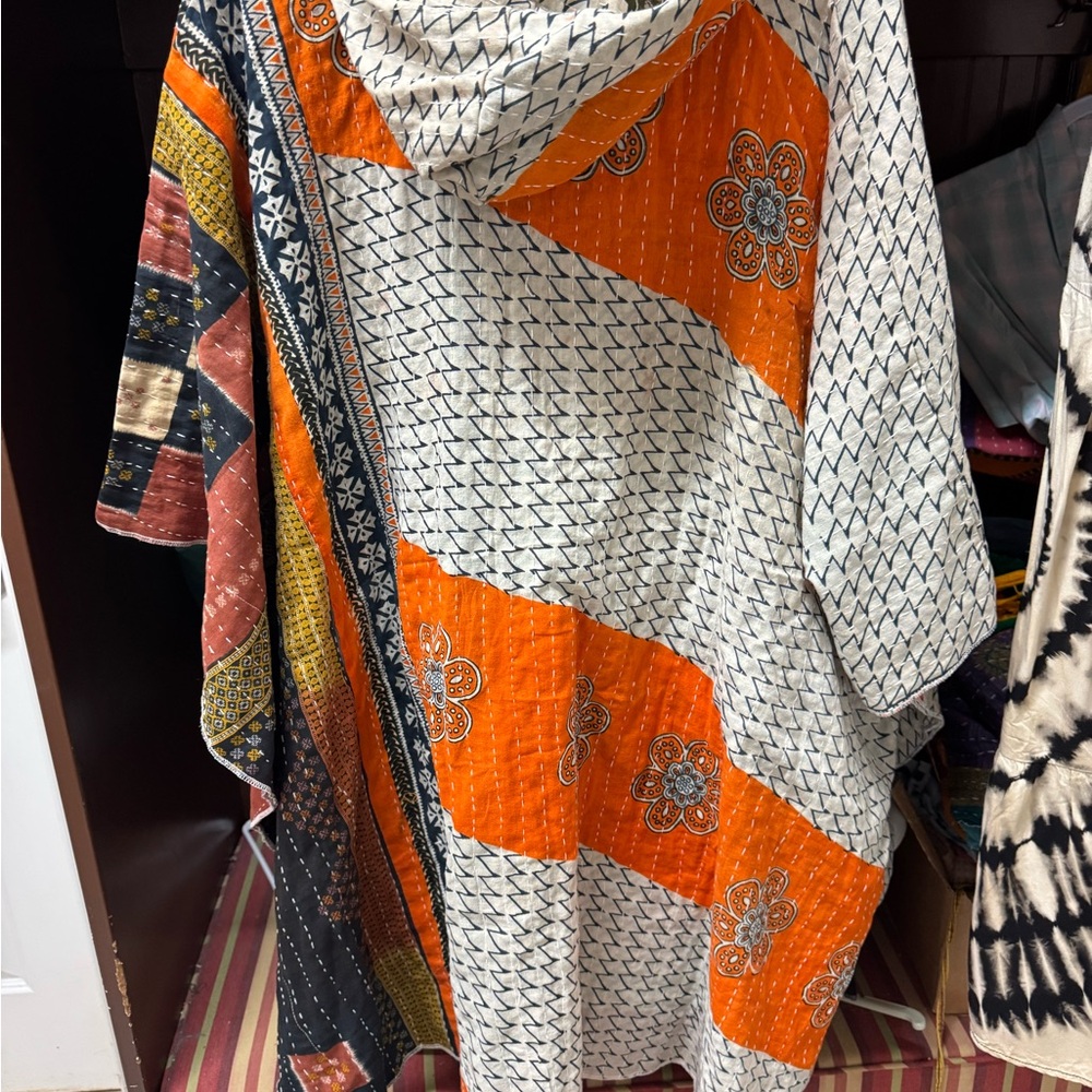 Colorful Patchwork Poncho - image 4
